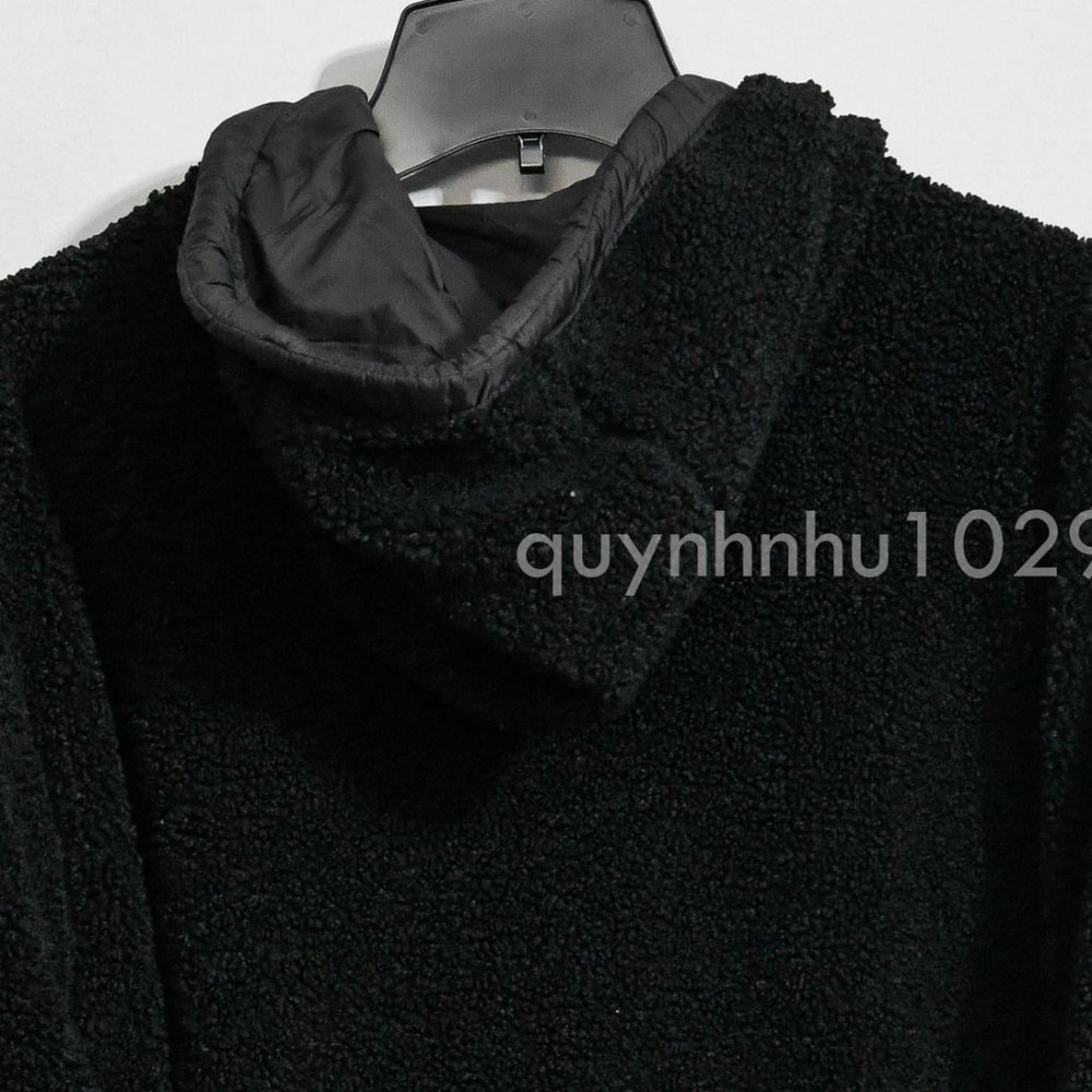 1 Madison Ladies' Fuzzy Jacketn in black - Picture 7 of 7